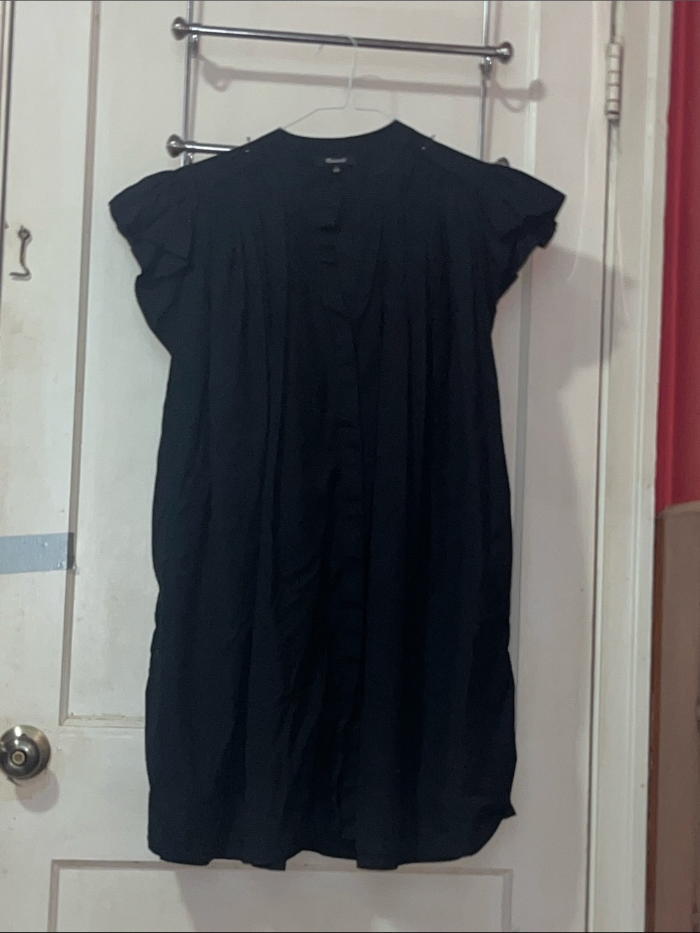 Madewell Black Cap-Sleeve Shift Dress